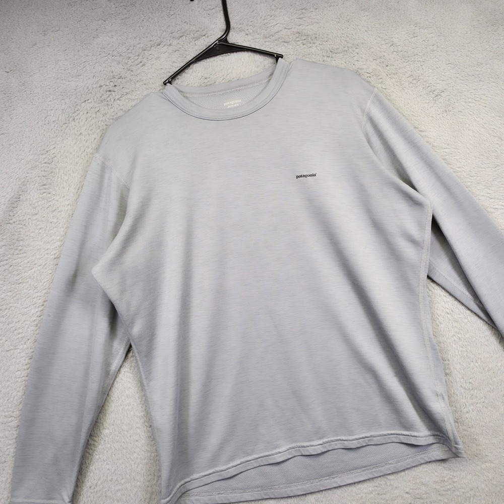 Patagonia Capilene Shirt Mens M Gray Long Sleeve Base Layer Thermal Made in USA